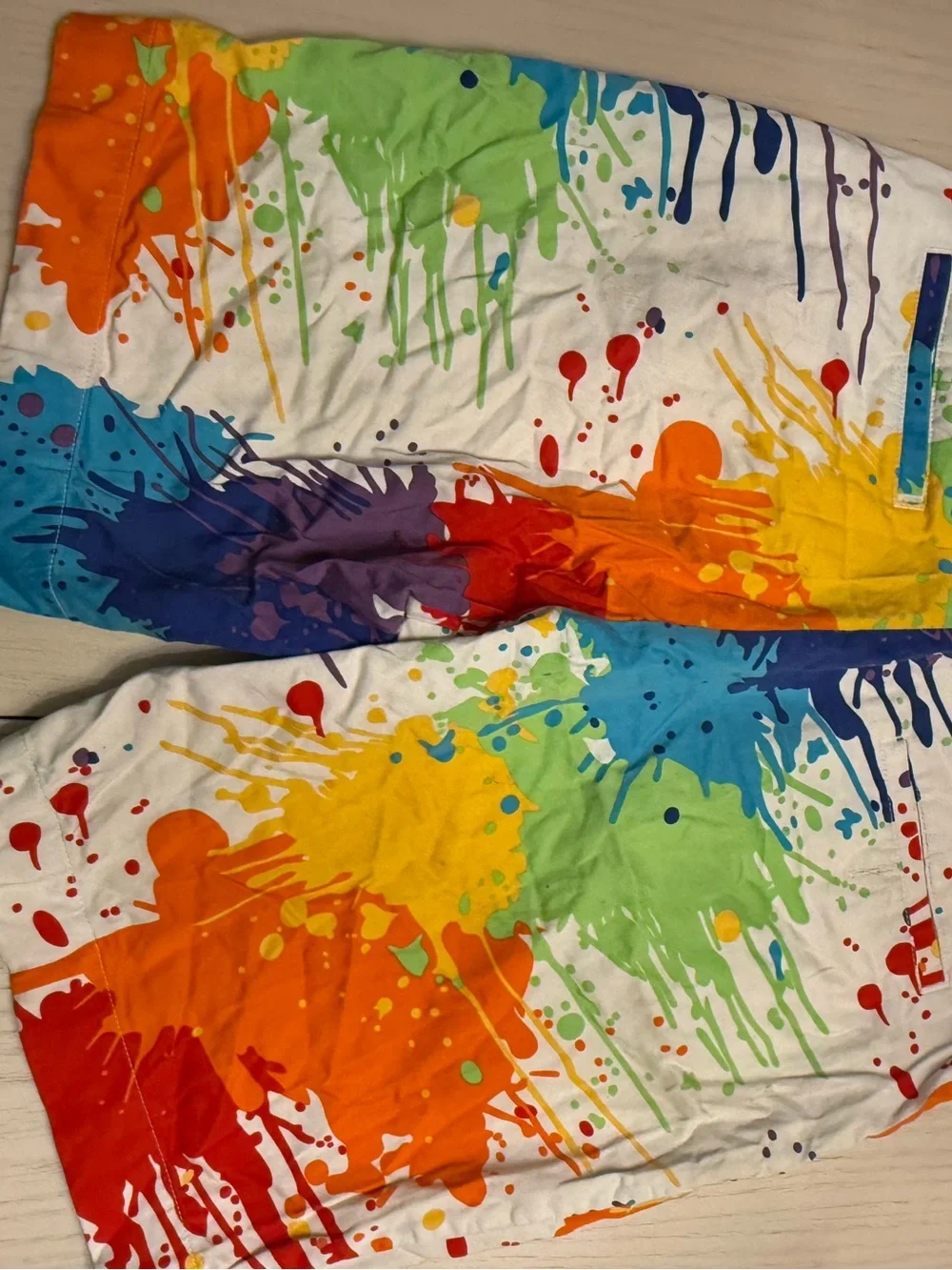 Loudmouth Shorts Men’s 30 Multicolor Paint Splatter Golf Chino Colorful Bold